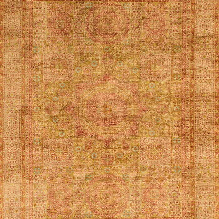 Machine Washable Abstract Orange Rug, wshabs1642