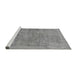 Sideview of Machine Washable Abstract Gray Modern Rug, wshabs1642gry