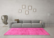 Machine Washable Abstract Pink Modern Rug in a Living Room, wshabs1642pnk