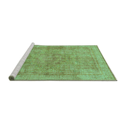 Sideview of Machine Washable Abstract Turquoise Modern Area Rugs, wshabs1642turq