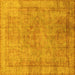 Square Abstract Yellow Modern Rug, abs1642yw