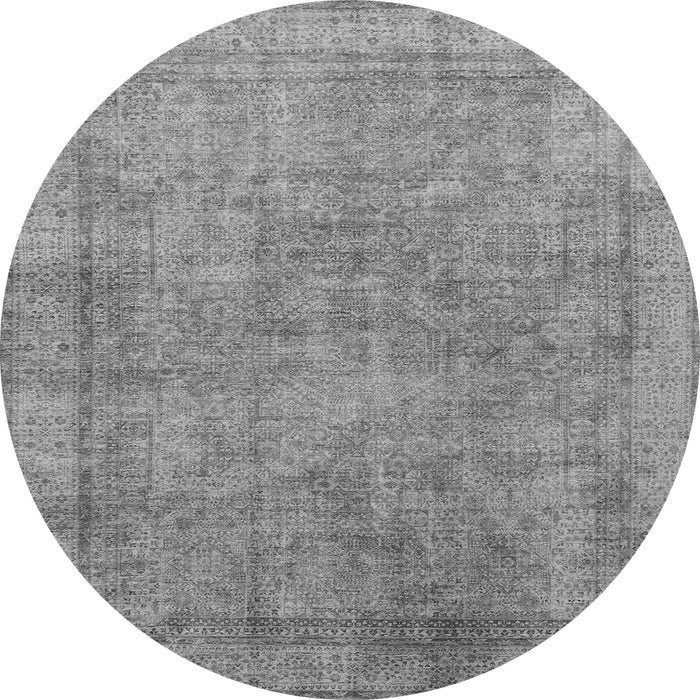 Round Machine Washable Abstract Gray Modern Rug, wshabs1642gry