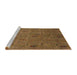 Sideview of Machine Washable Abstract Cinnamon Brown Rug, wshabs1643