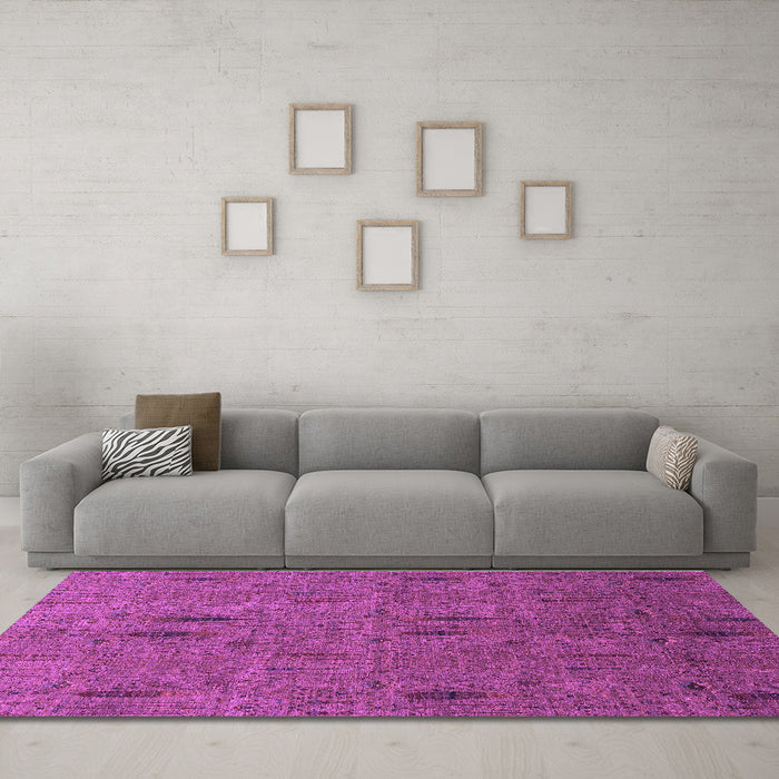 Machine Washable Abstract Purple Modern Area Rugs in a Living Room, wshabs1643pur