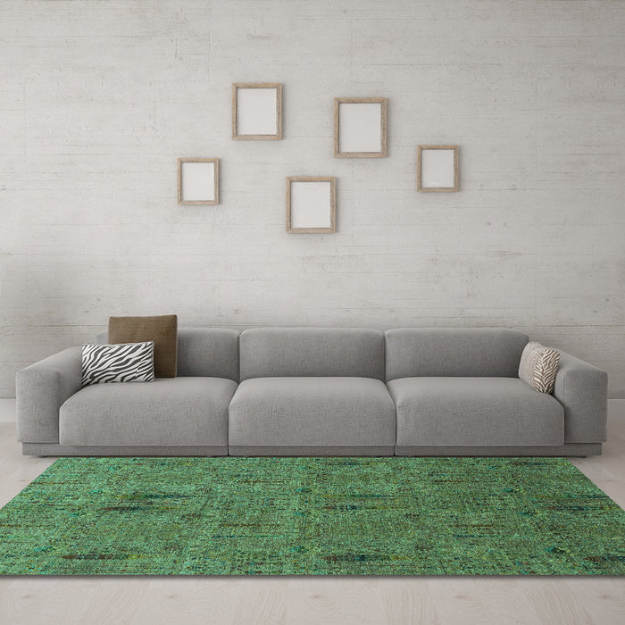 Machine Washable Abstract Turquoise Modern Area Rugs in a Living Room,, wshabs1643turq