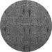 Round Machine Washable Abstract Gray Modern Rug, wshabs1643gry