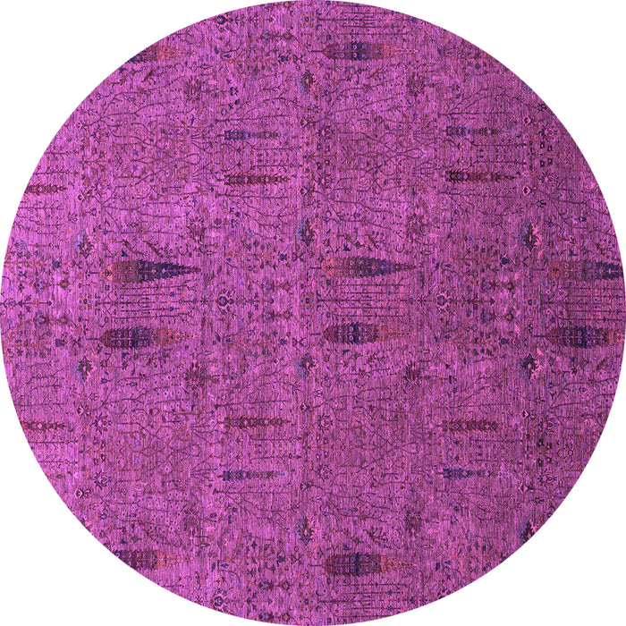 Round Machine Washable Abstract Purple Modern Area Rugs, wshabs1643pur