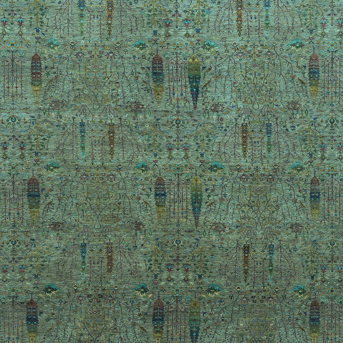 Square Abstract Light Blue Modern Rug, abs1643lblu