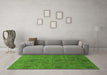 Machine Washable Abstract Green Modern Area Rugs in a Living Room,, wshabs1643grn