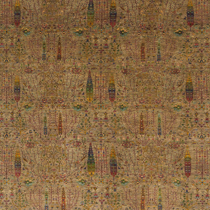 Square Abstract Cinnamon Brown Modern Rug, abs1643