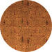 Round Abstract Orange Modern Rug, abs1643org