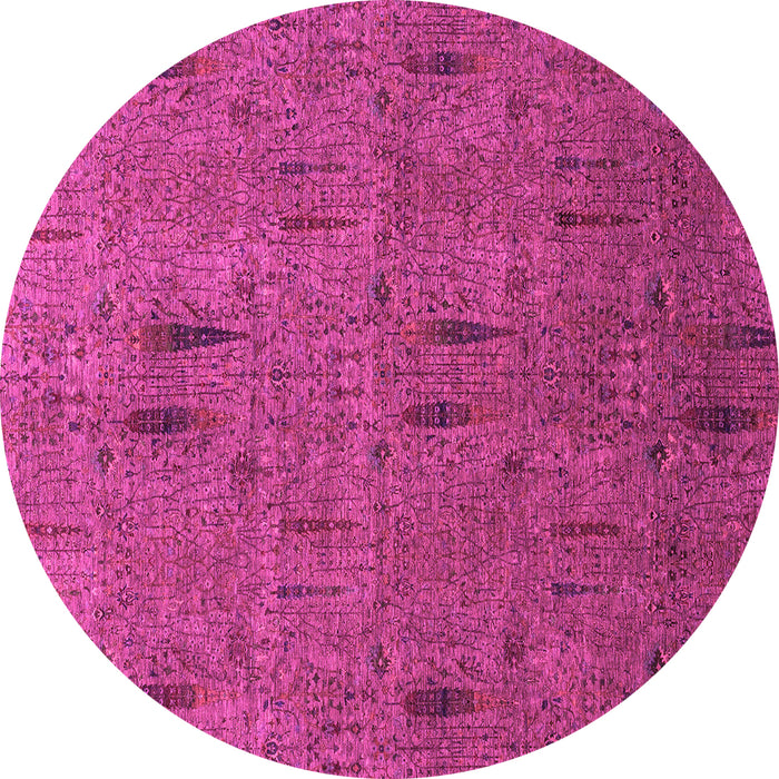 Round Machine Washable Abstract Pink Modern Rug, wshabs1643pnk