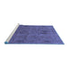 Sideview of Machine Washable Abstract Blue Modern Rug, wshabs1643blu