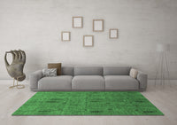 Machine Washable Abstract Emerald Green Modern Rug, wshabs1643emgrn