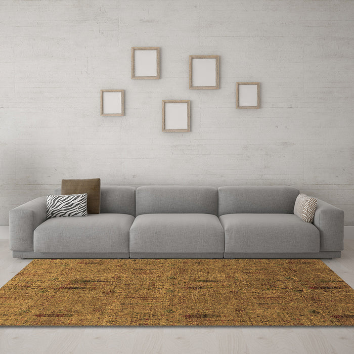 Machine Washable Abstract Brown Modern Rug in a Living Room,, wshabs1643brn