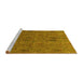 Sideview of Machine Washable Abstract Yellow Modern Rug, wshabs1643yw