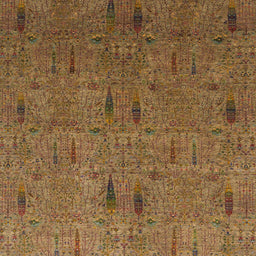 Square Machine Washable Abstract Cinnamon Brown Rug, wshabs1643