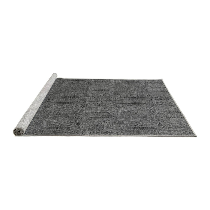 Sideview of Machine Washable Abstract Gray Modern Rug, wshabs1643gry