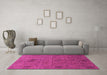 Machine Washable Abstract Pink Modern Rug in a Living Room, wshabs1643pnk