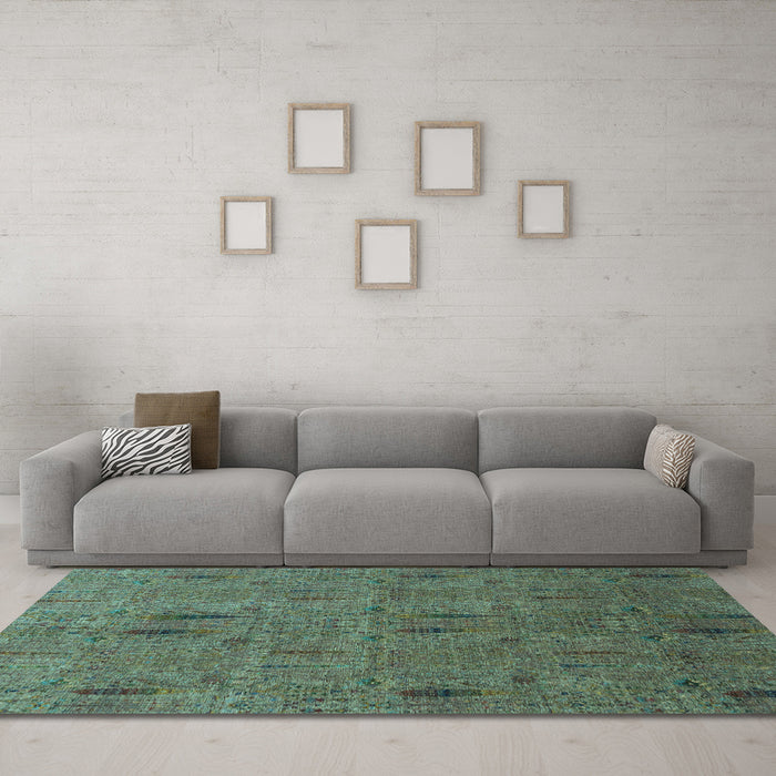 Machine Washable Abstract Light Blue Modern Rug in a Living Room, wshabs1643lblu