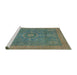 Sideview of Machine Washable Abstract Hazel Green Rug, wshabs1644