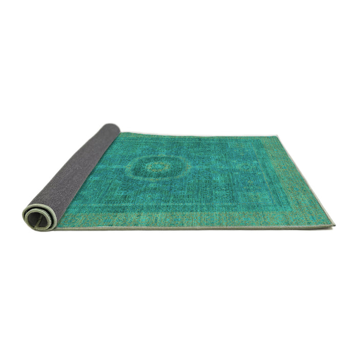 Sideview of Abstract Turquoise Modern Rug, abs1644turq