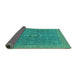 Sideview of Abstract Turquoise Modern Rug, abs1644turq