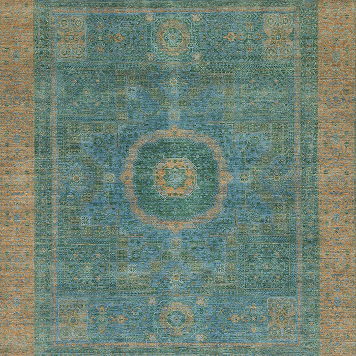 Machine Washable Abstract Hazel Green Rug, wshabs1644