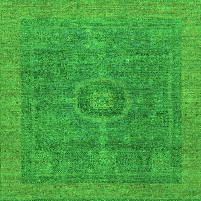 Square Abstract Green Modern Rug, abs1644grn