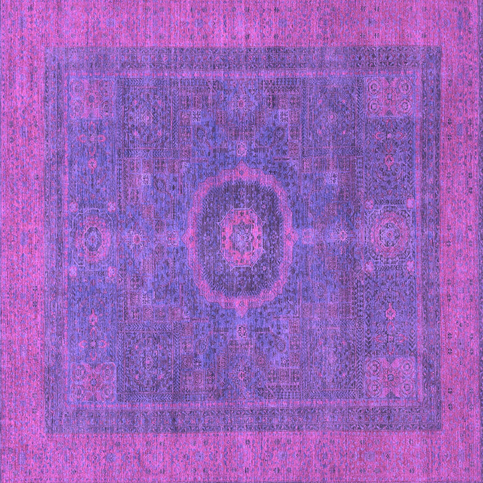 Square Machine Washable Abstract Purple Modern Area Rugs, wshabs1644pur