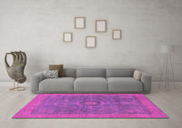 Machine Washable Abstract Pink Modern Rug, wshabs1644pnk