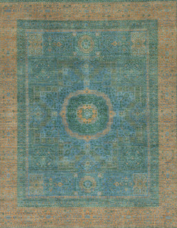 Abstract Hazel Green Modern Rug, abs1644