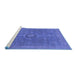 Sideview of Machine Washable Abstract Blue Modern Rug, wshabs1644blu