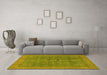 Machine Washable Abstract Yellow Modern Rug in a Living Room, wshabs1644yw