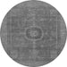 Round Machine Washable Abstract Gray Modern Rug, wshabs1644gry