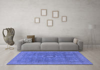 Machine Washable Abstract Blue Modern Rug, wshabs1644blu