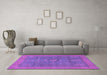 Machine Washable Abstract Purple Modern Area Rugs in a Living Room, wshabs1644pur