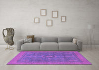 Machine Washable Abstract Purple Modern Rug, wshabs1644pur