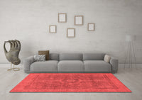 Machine Washable Abstract Red Modern Rug, wshabs1644red