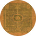 Round Abstract Orange Modern Rug, abs1644org