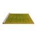 Sideview of Machine Washable Abstract Yellow Modern Rug, wshabs1644yw