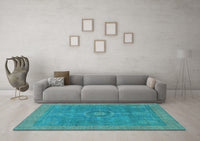 Machine Washable Abstract Light Blue Modern Rug, wshabs1644lblu