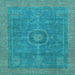 Square Abstract Light Blue Modern Rug, abs1644lblu