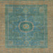 Square Abstract Hazel Green Modern Rug, abs1644