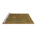 Sideview of Machine Washable Abstract Cinnamon Brown Rug, wshabs1645