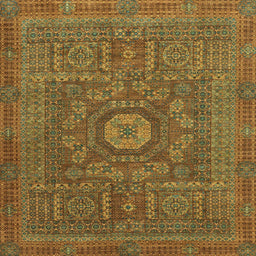 Square Abstract Cinnamon Brown Modern Rug, abs1645