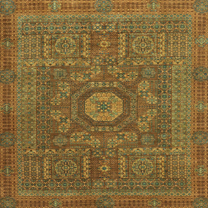 Square Abstract Cinnamon Brown Modern Rug, abs1645