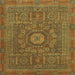 Square Abstract Cinnamon Brown Modern Rug, abs1645