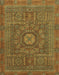 Machine Washable Abstract Cinnamon Brown Rug, wshabs1645