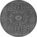 Round Machine Washable Abstract Gray Modern Rug, wshabs1645gry